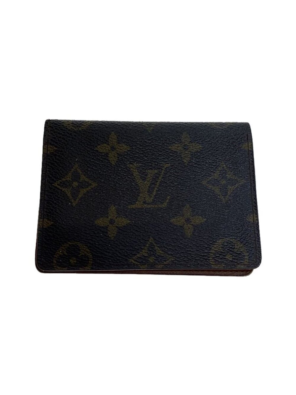 LOUIS VUITTON Porte Wallet Cartes Vertical Monogram Canvas Brown Leather Brown